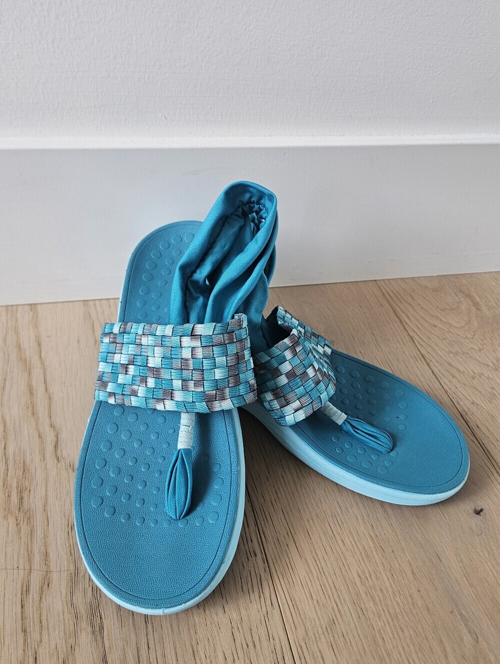 VIONIC Serene Tia 332TIA Women's Sling Thong Sandals Teal Blue Size 7